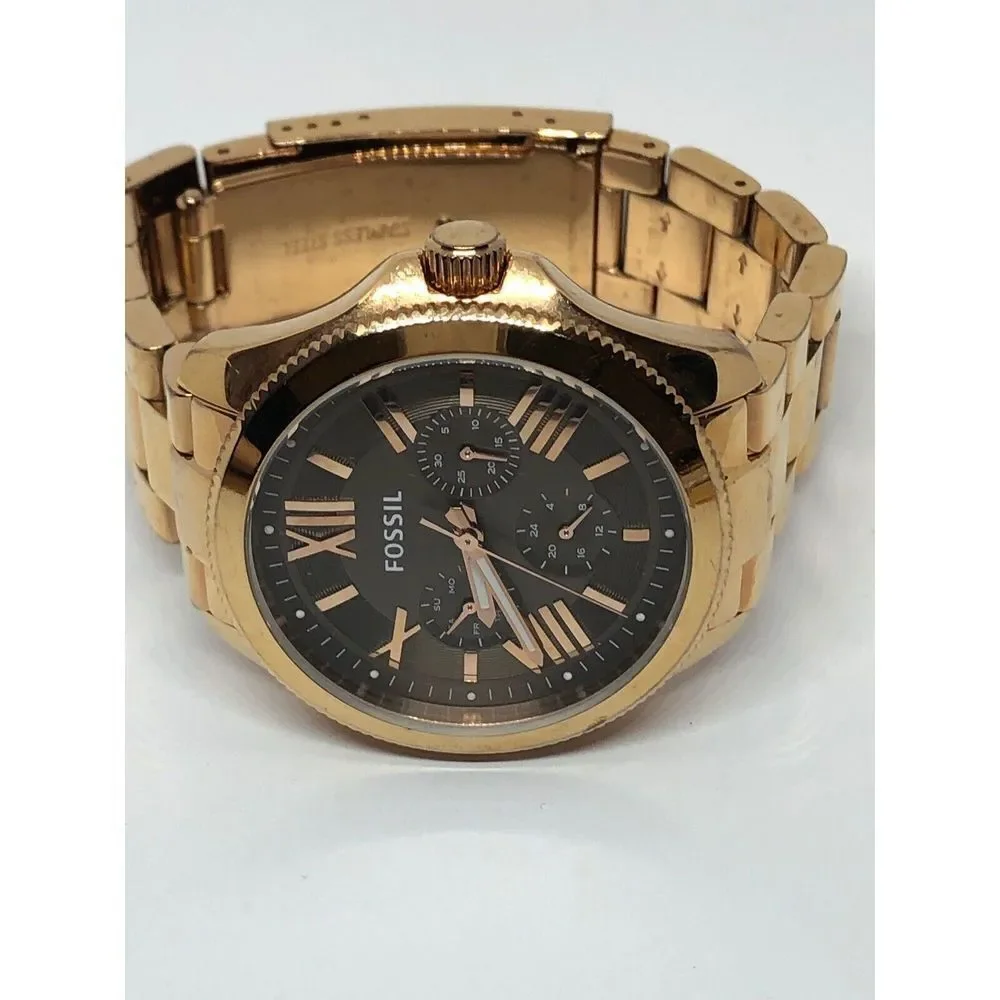 Fossil AM4533 Women's Stainless Steel Analog Taupe Dial Quartz Wrist Watch QB312